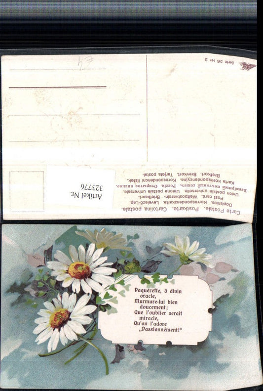 323776,Präge Künstler AK Spruch Zitat Blumen Margeriten
