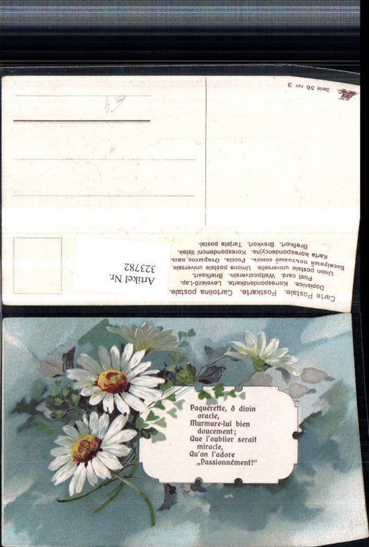 323782,Präge Künstler AK Spruch Zitat Blumen Margeriten