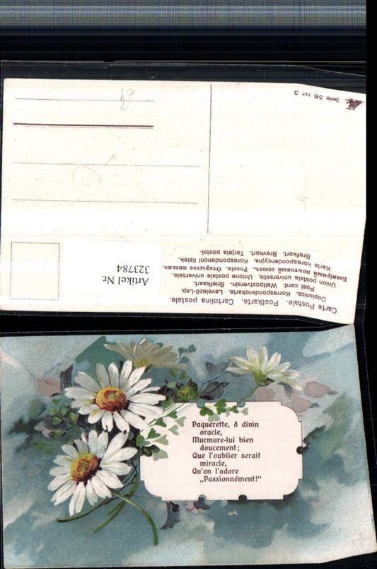 323784,Präge Künstler AK Spruch Zitat Blumen Margeriten