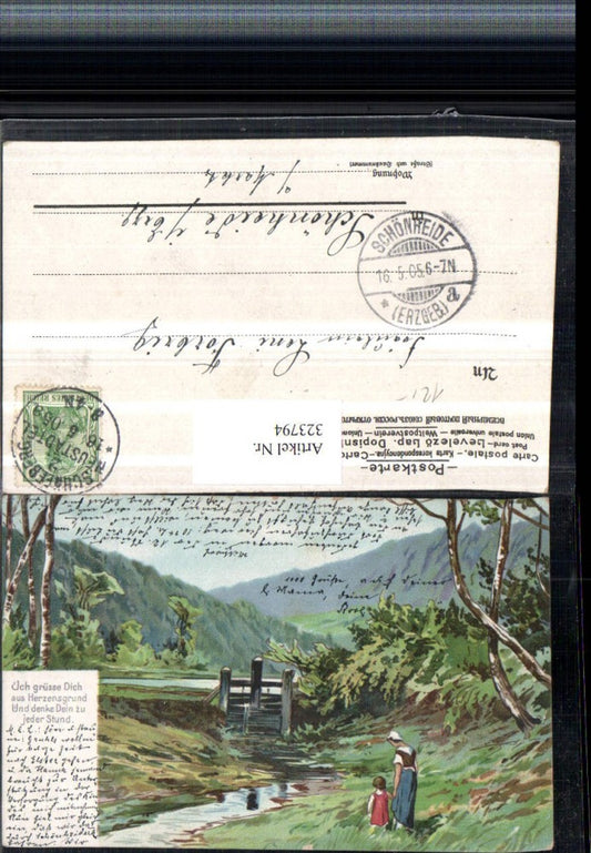 323794, Artist AK Saying Quote Landscape Woman Mother with Child