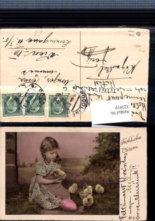323919, Easter girl with dress, chick, Easter egg, egg basket