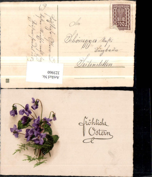 323960,Künstler AK Ostern Blumen Veilchen