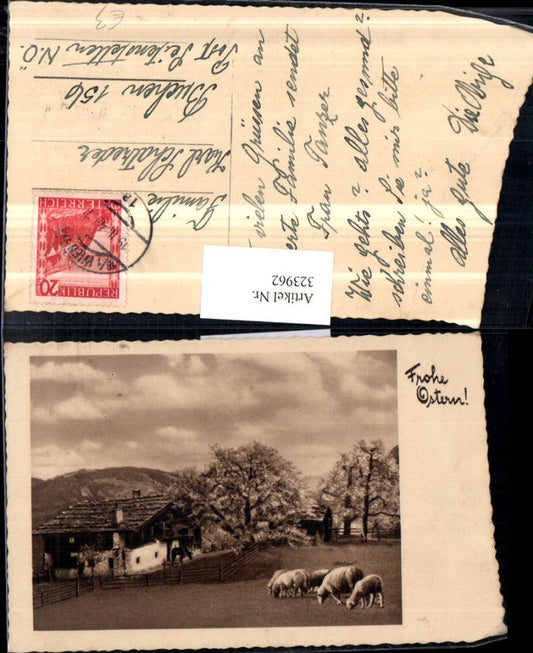 323962,Ostern Landschaft Berghütte Schafherde