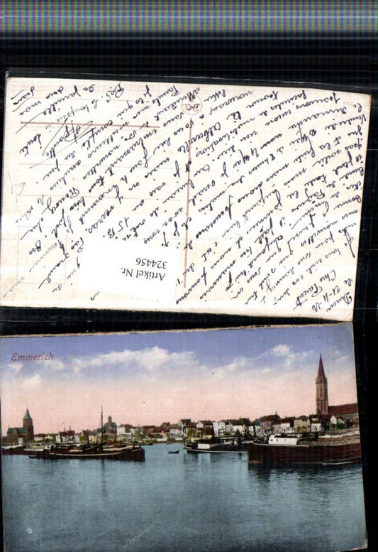 324456,Emmerich Teilansicht Hafen Schiff Kirchenturm
