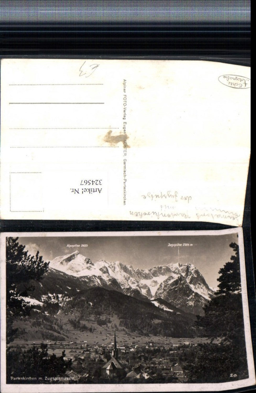 324567,Partenkirchen Totale m. Zugspitzmassiv Bergkulisse