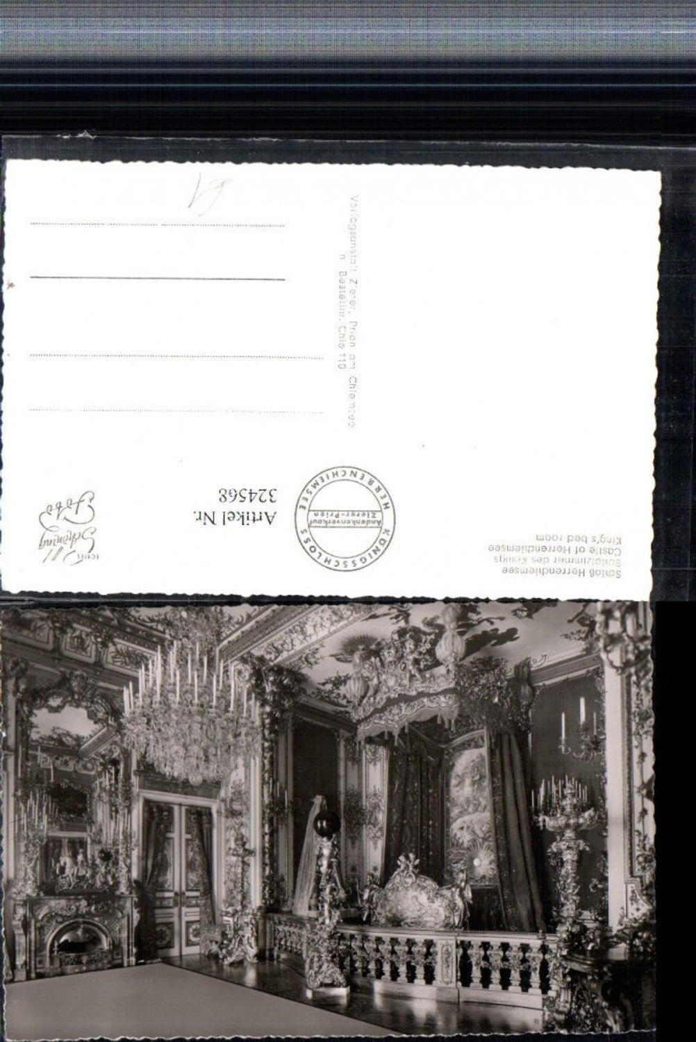 324568,Schloss Herrenchiemsee Schlafzimmer des Königs Innenansicht