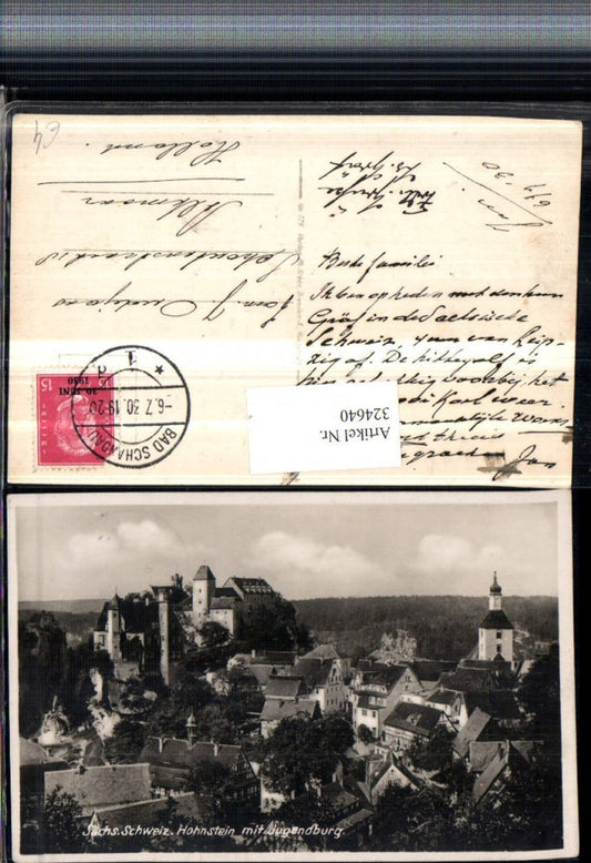 324640,Sächsische Schweiz Hohnstein Teilansicht m. Jugendburg