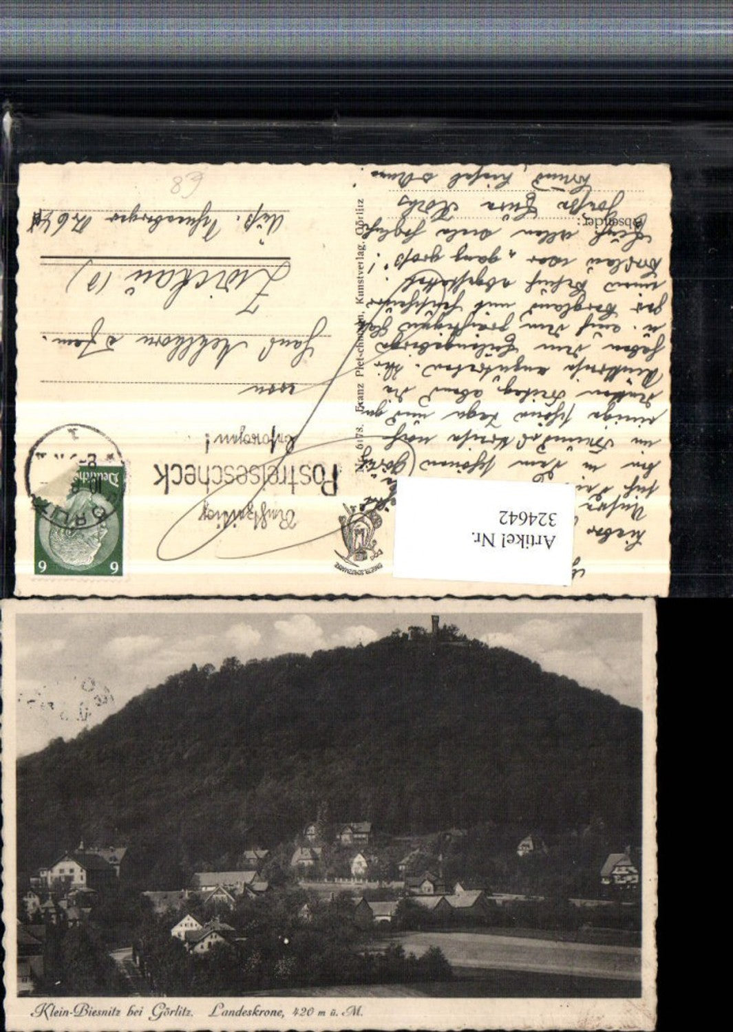 324642,Klein-Biesnitz b. Görlitz Teilansicht m. Landeskrone