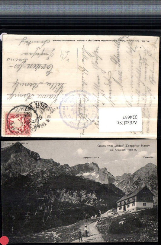 324657,Gruß vom Adolf Zoeppritz-Haus am Kreuzeck b. Garmisch-Partenkirchen