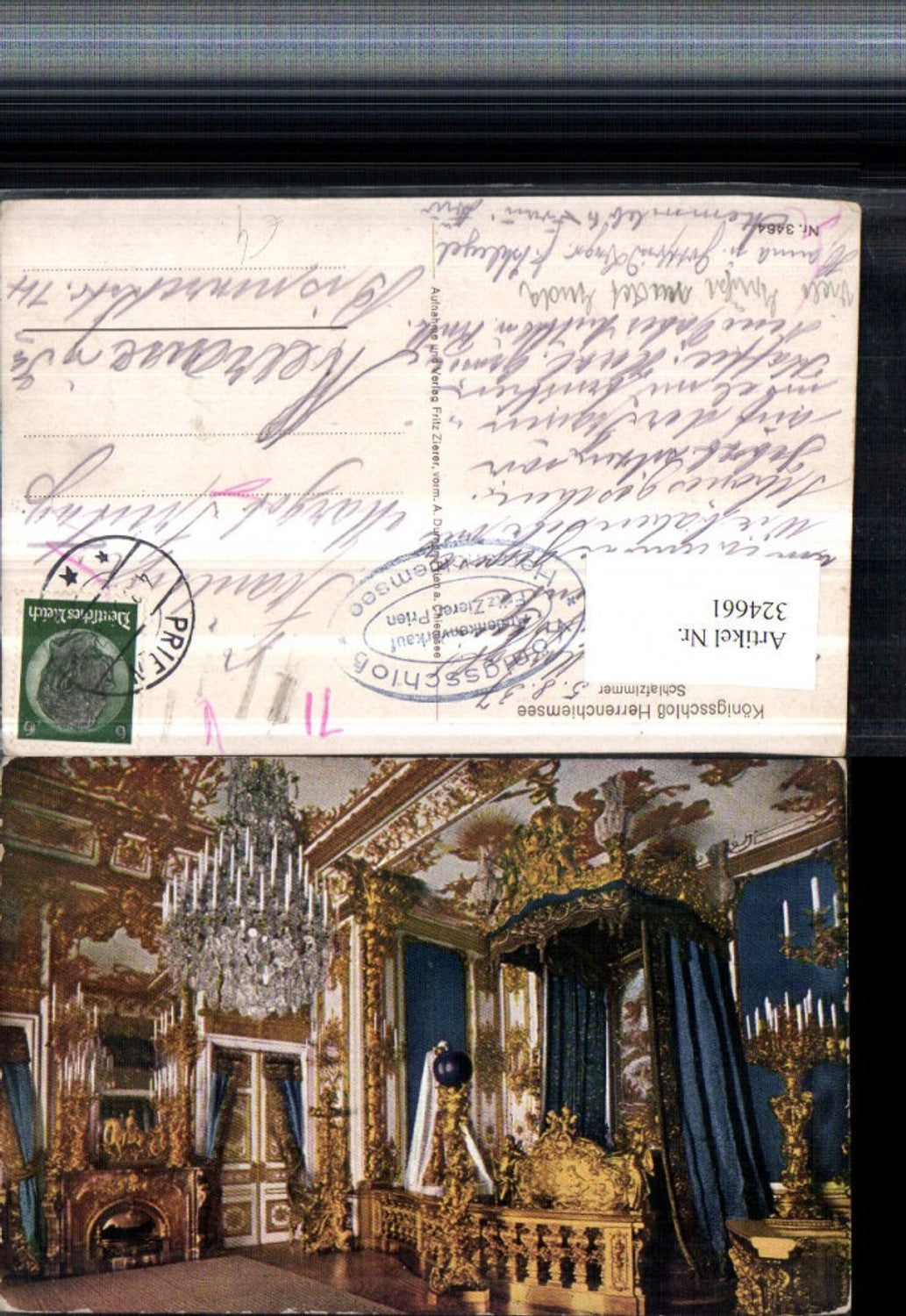 324661,Königliches Schloss Herrenchiemsee Schlafzimmer Innenansicht