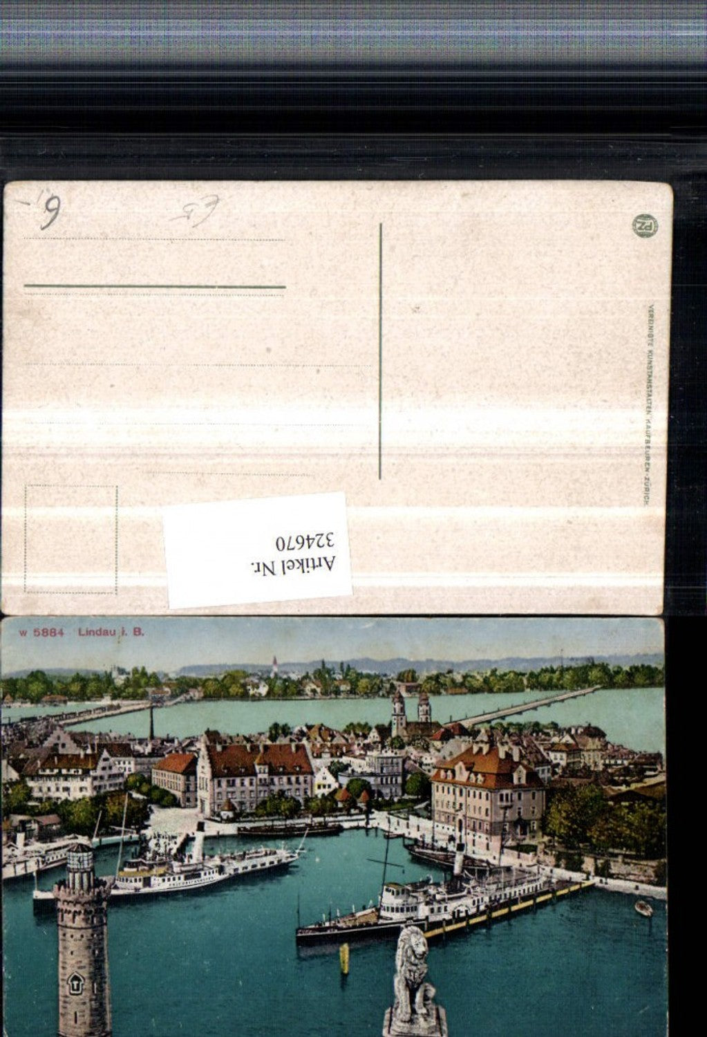 324670,Lindau im Bodensee Totale Hafen Dampfer Leuchtturm
