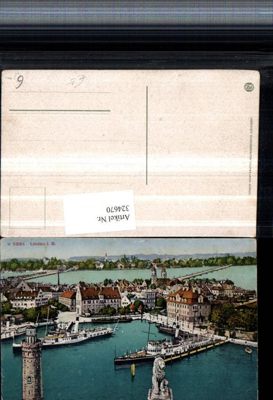 324670,Lindau im Bodensee Totale Hafen Dampfer Leuchtturm