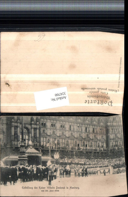 324700,Hamburg Enthüllung des Kaiser Wilhelm Denkmal 1903