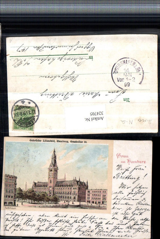 324705,Gruß aus Hamburg Rathaus Gebäude