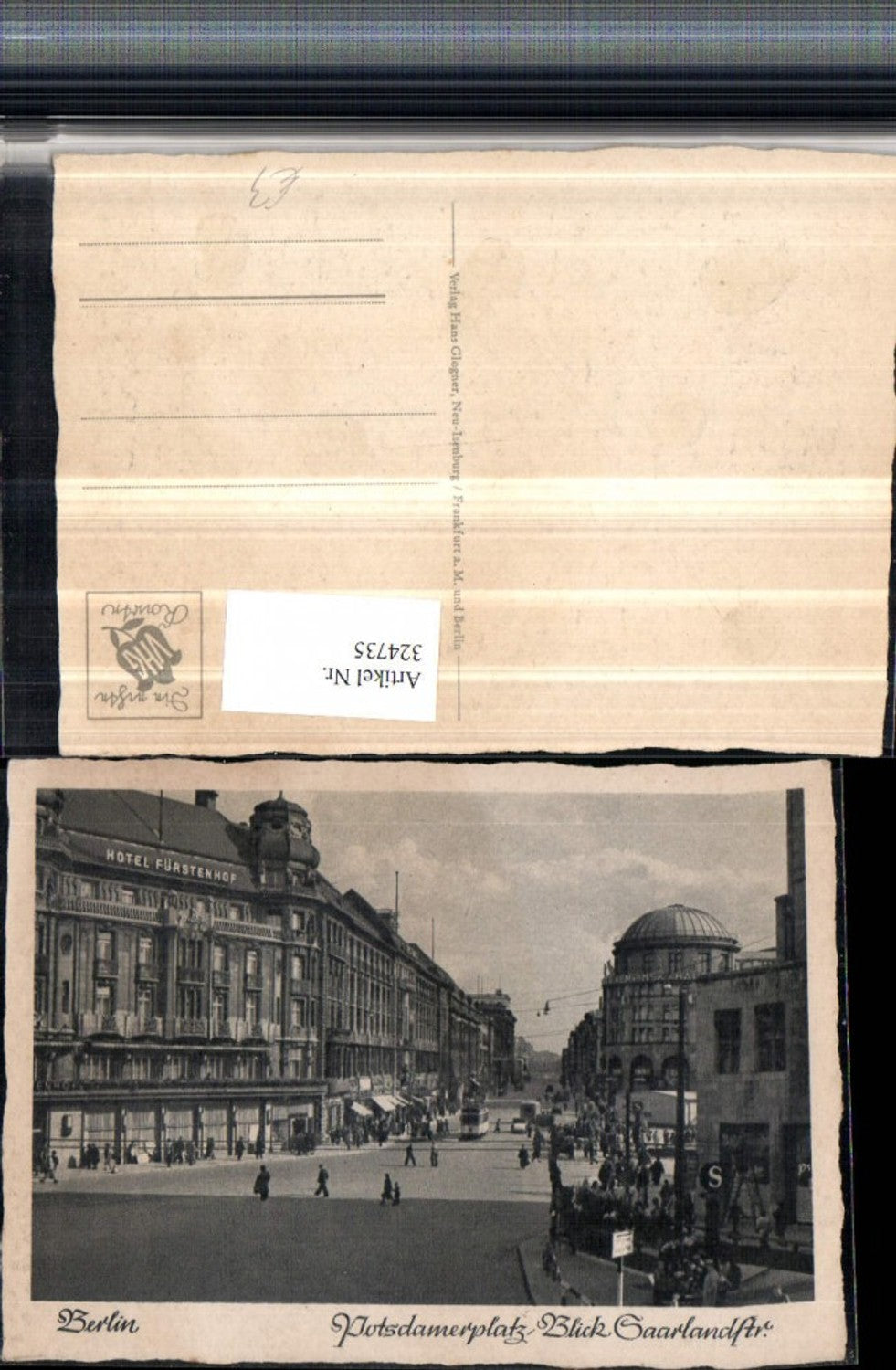 324735,Berlin Potsdamerplatz Blick Saarlandstraße Straßenansicht Hotel Fürstenhof