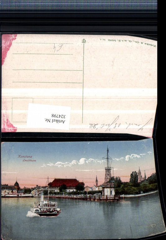 324798, Konstanz on Lake Constance, partial view of lighthouse and steamer