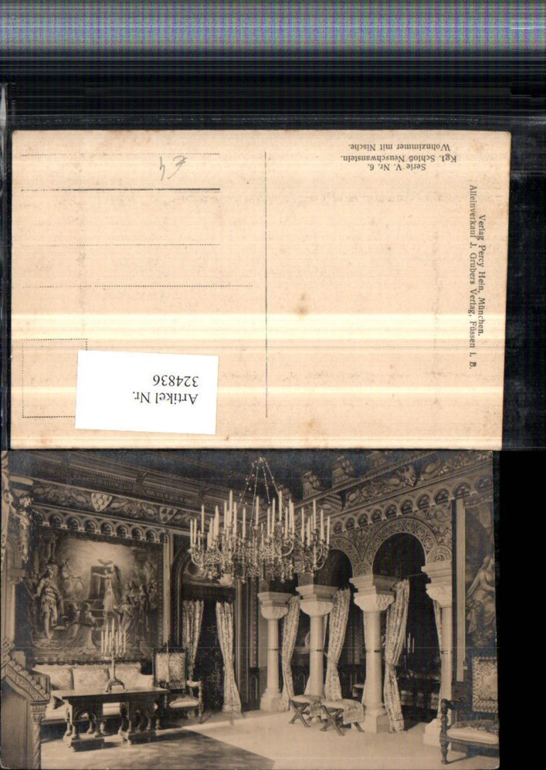 324836,Schloss Neuschwanstein b. Füssen Wohnzimmer mit Nische Innenansicht