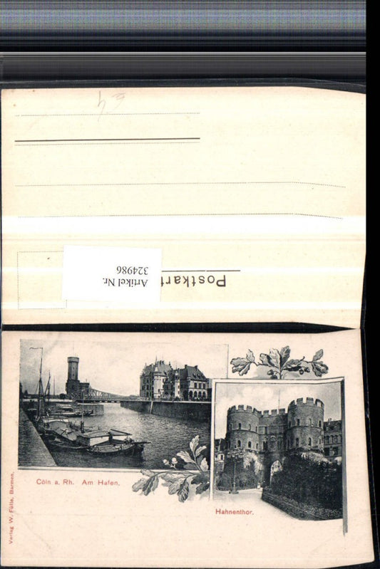 324986,Köln am Rhein Hafen Brücke Turm Hahnentor Mehrbildkarte