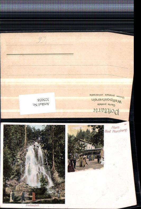 325038,Litho Harz Bad Harzburg Gasthaus Radaufall Wasserfall Mehrbildkarte