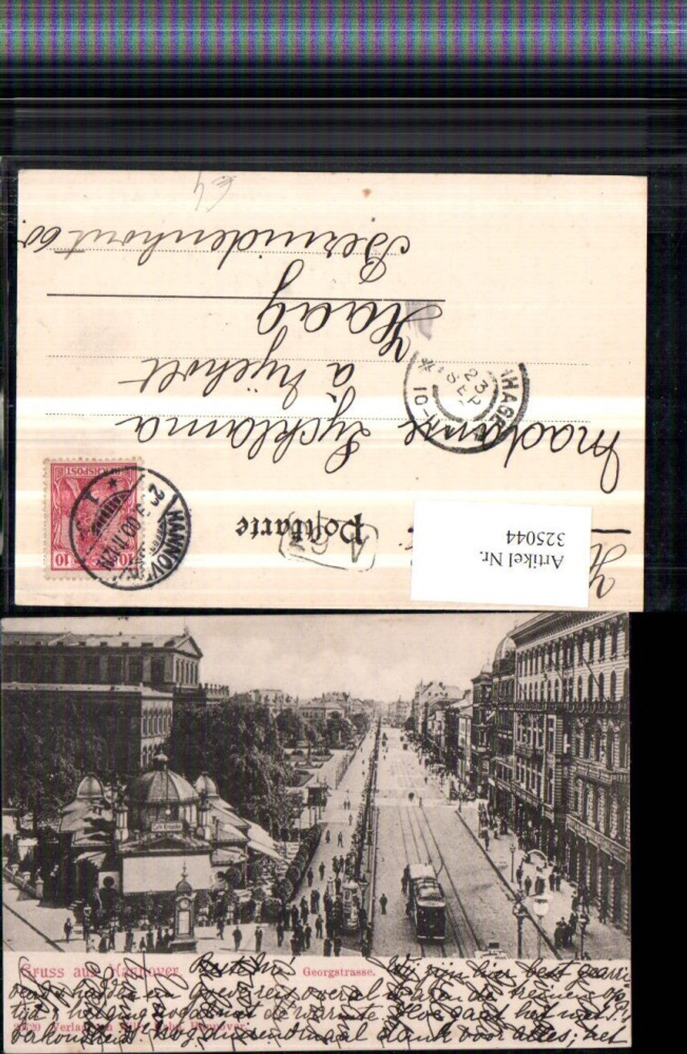 325044,Gruß aus Hannover Georgstraße Straßenansicht Straßenbahn
