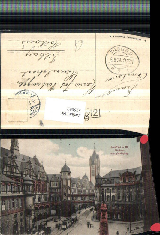 325069,Frankfurt am Main Rathaus vom Paulsplatz Denkmal Straßenbahn