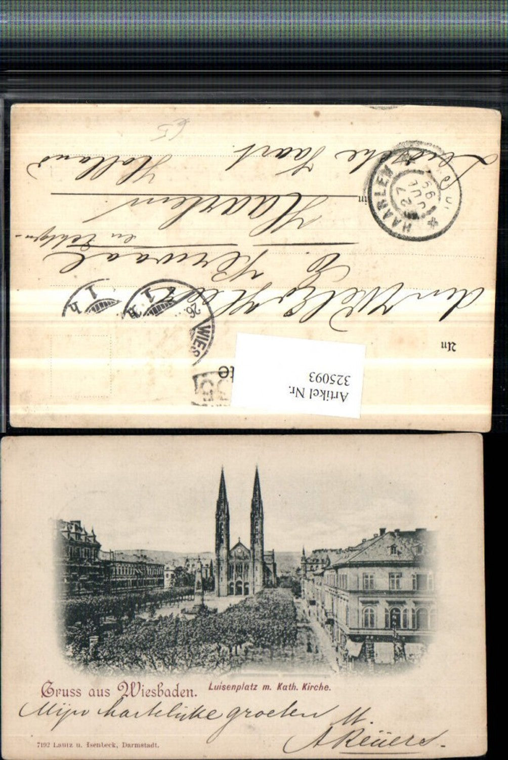 325093,Gruß aus Wiesbaden Luisenplatz m. Katholischer Kirche