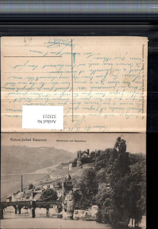 325213,Bad Kreuznach Teilansicht Nahebrücke Brücke u. Kauzenberg