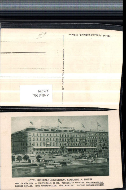 325239,Koblenz am Rhein Hotel Riesen-Fürstenhof Dampfer Schiff