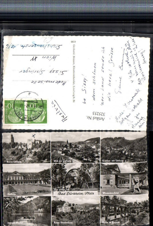 325253,Bad Dürkheim Totale Ruine Limburg Hardenburg Kurhaus Kurpark Mehrbildkarte