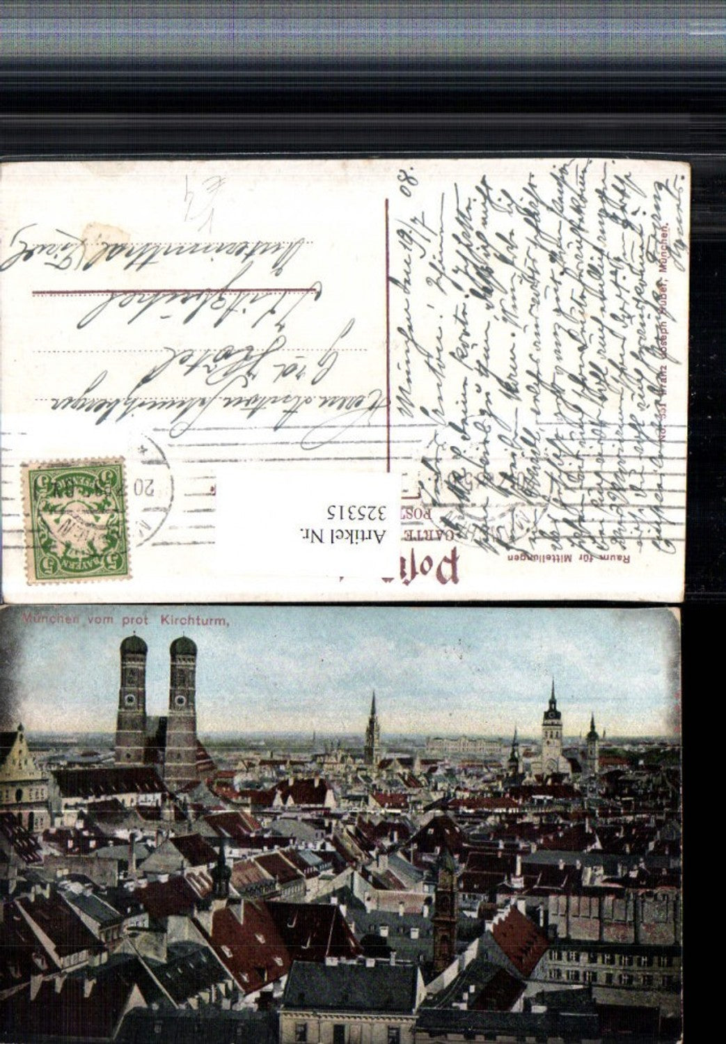 325315,München Teilansicht vom prot. Kirchturm Frauenkirche pub Franz Joseph Huber 351