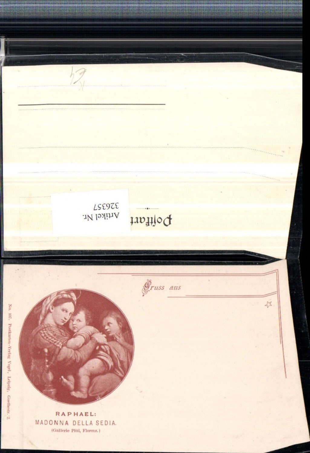 326357,Künstler AK Raphael Madonna della Sedia Portrait pub Vogel Leipzig 107