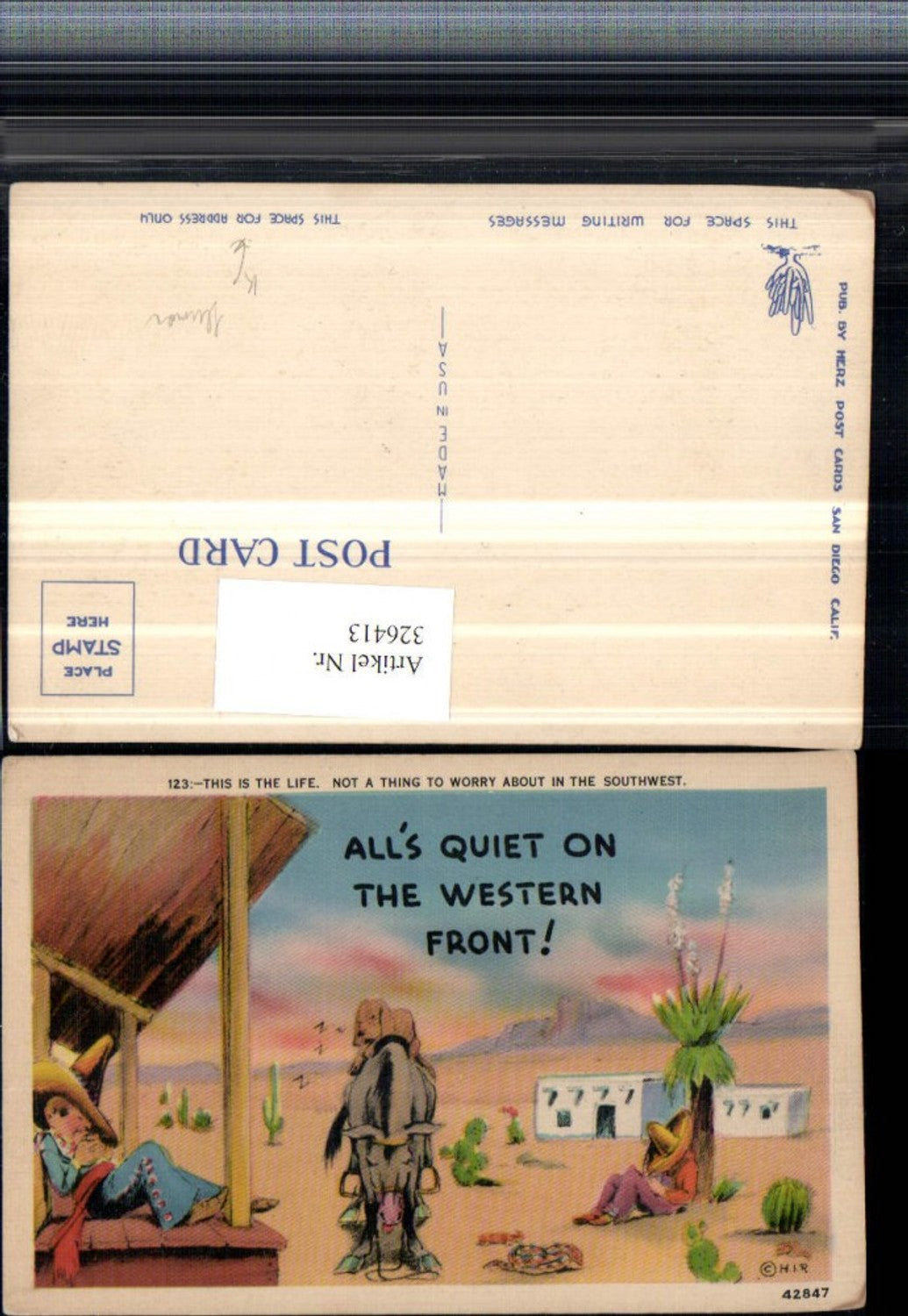 326413,Künstler AK Scherz Humor Western Front Männer m. Sombrero schlafen Esel Spruch