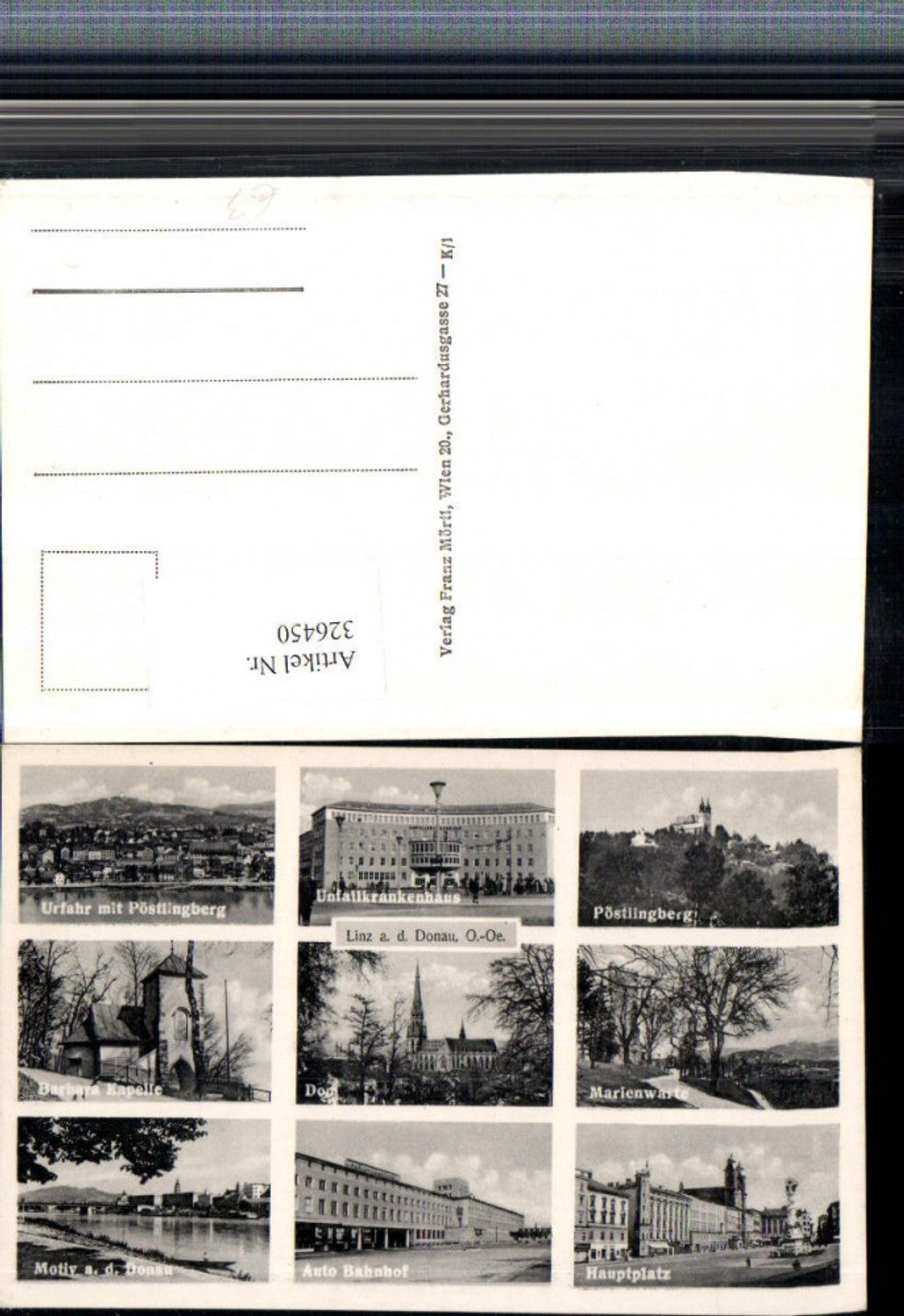 326450,Linz an d. Donau Unfallkrankenhaus Pöstlingberg Hauptplatz Auto-Bahnhof Dom Mehrbildkarte