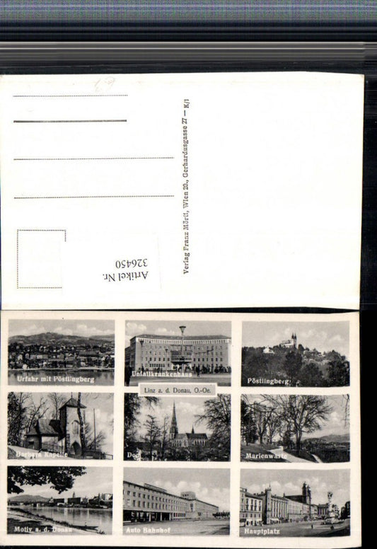 326450,Linz an d. Donau Unfallkrankenhaus Pöstlingberg Hauptplatz Auto-Bahnhof Dom Mehrbildkarte