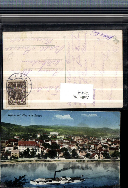 326454,Linz an d. Donau Urfahr Teilansicht Dampfer