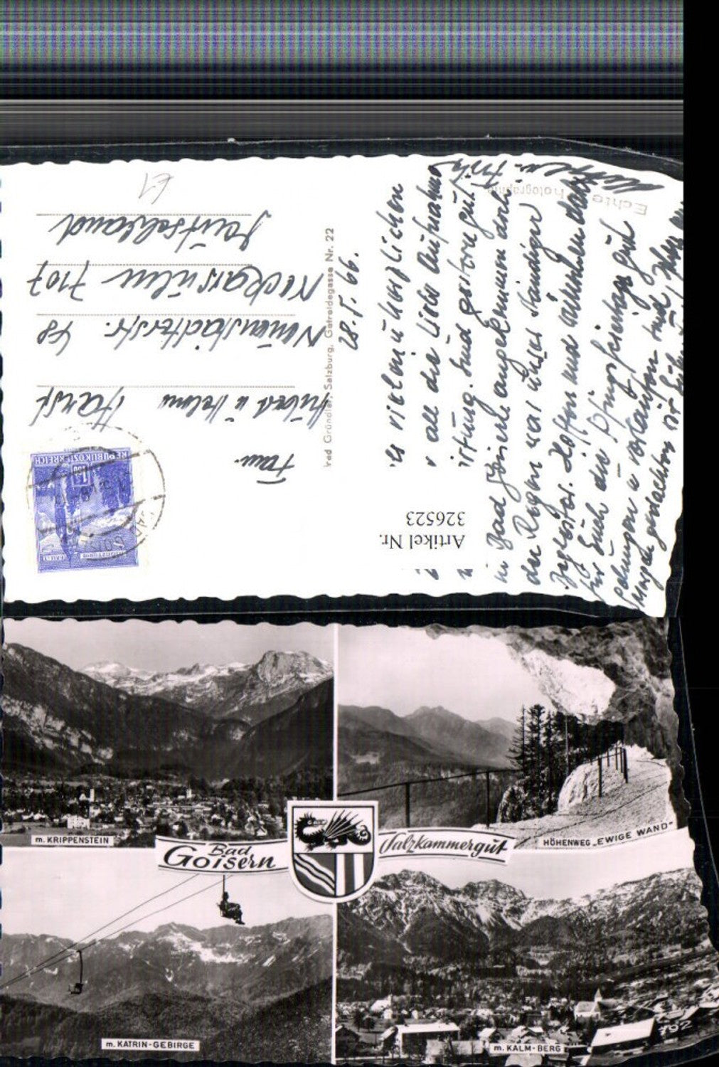 326523,Bad Goisern Totale Krippenstein Katrin-Gebirge Höhenweg Sessellift Mehrbildkarte