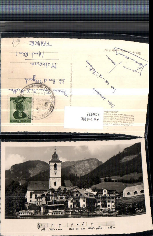 326535,St. Wolfgang Teilansicht Hotel weißes Rössl Kirche Boot Liedzeile pub Cosy