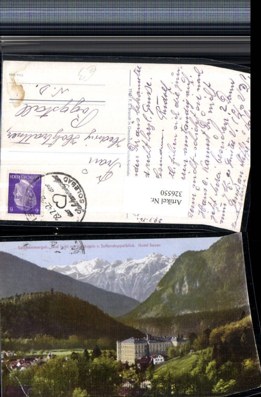 326550,Bad Ischl Hotel Bauer m. Dachstein vom Sofiendoppelblick Bergkulisse