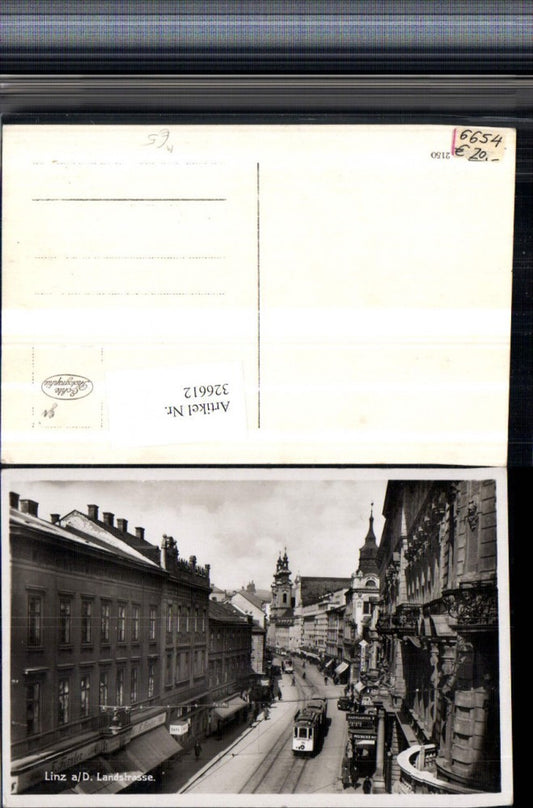 326612,Linz an d. Donau Landstraße Straßenansicht Geschäfte Straßenbahn Nr. 14