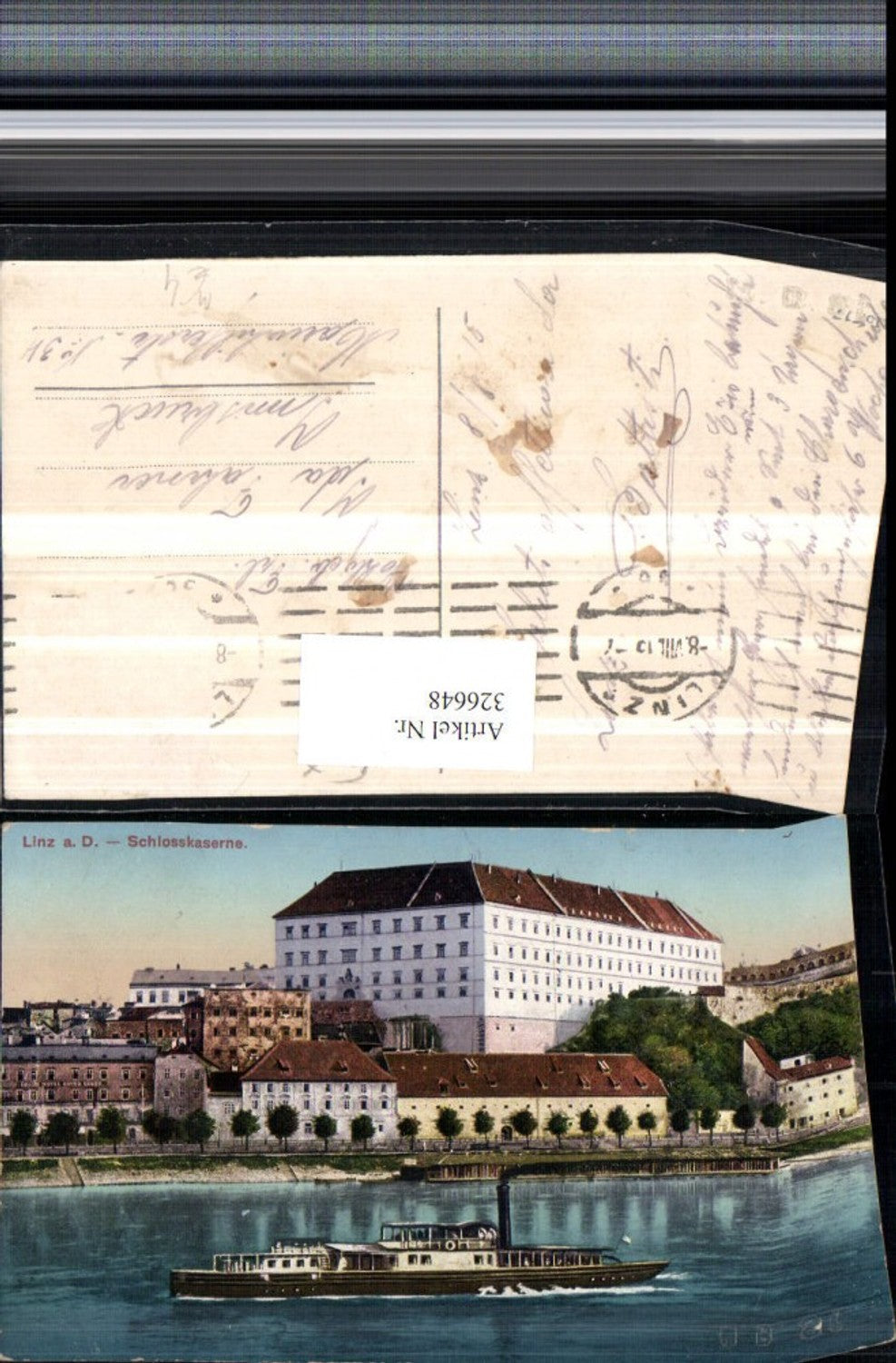 326648,Linz an d. Donau Schlosskaserne Dampfer