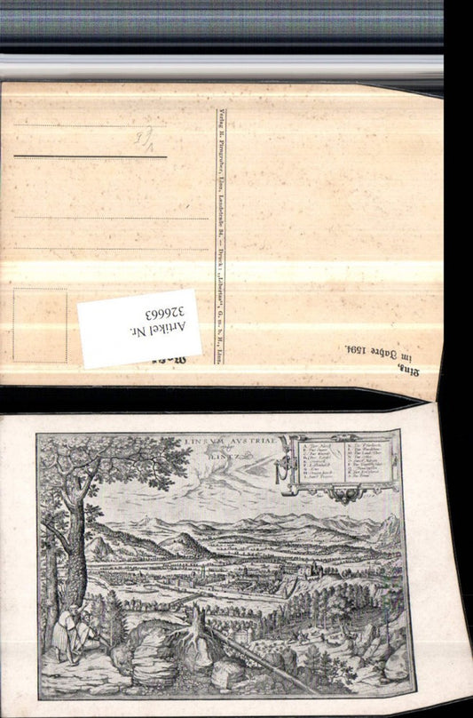 326663,Künstler AK Linz an d. Donau im Jahr 1594 Totale pub R. Pirngruber