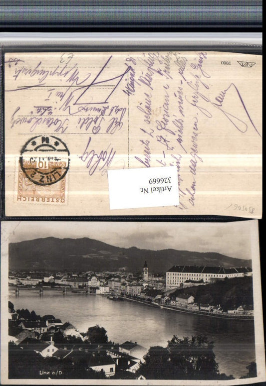 326669,Linz an d. Donau Teilansicht m. Schlosskaserne Brücke