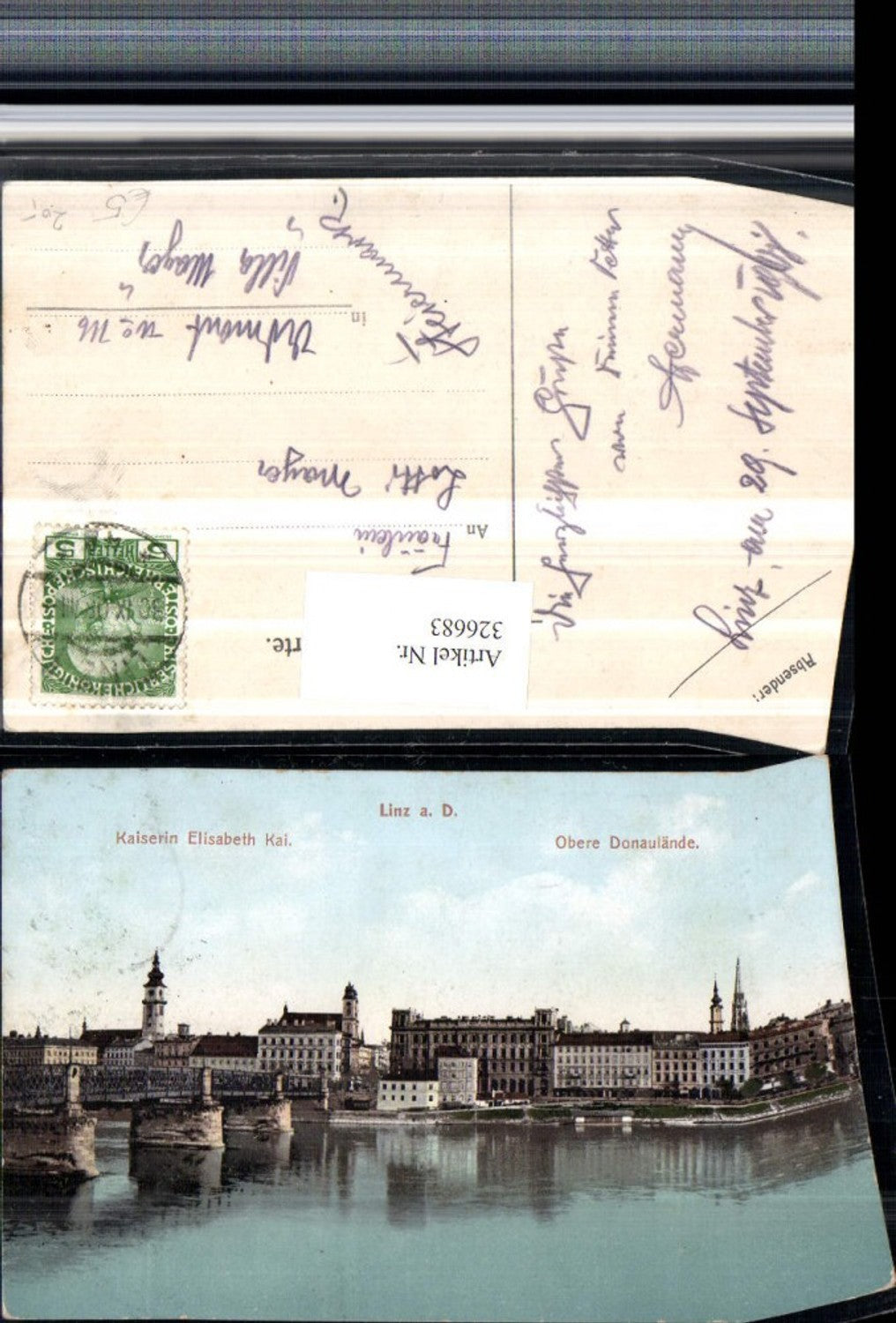 326683,Linz an d. Donau Obere Donaulände Kaiserin Elisabeth Kai Brücke
