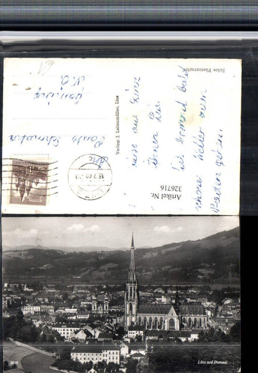 326716,Linz an d. Donau Teilansicht m. Dom Kirche