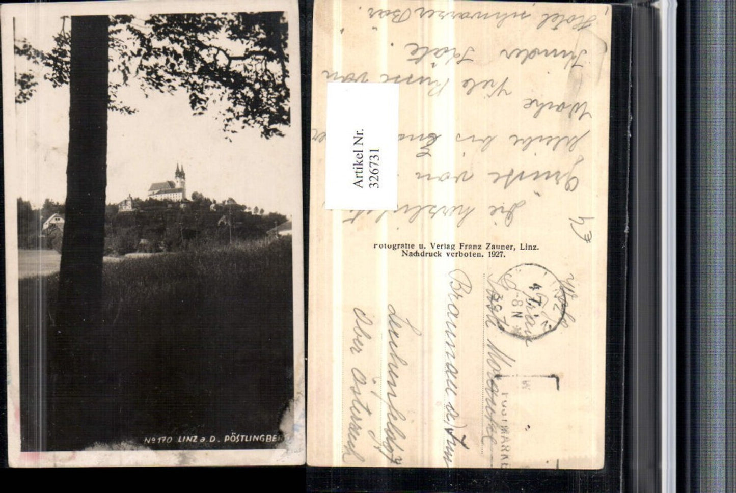 326731,Linz an d. Donau Blick zum Pöstlingberg