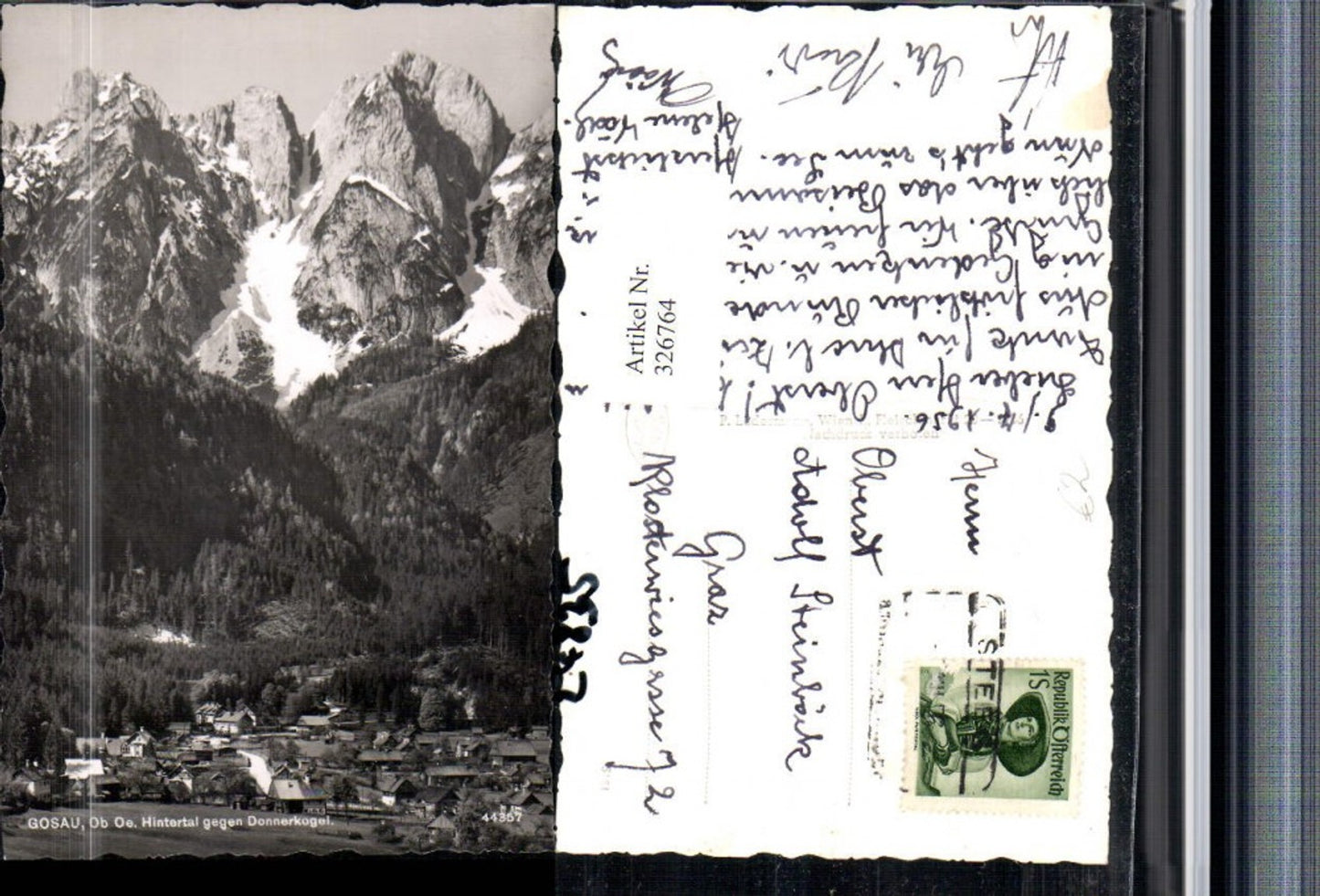 326764,Gosau Hintertal Totale geg. Donnerkogel Bergkulisse