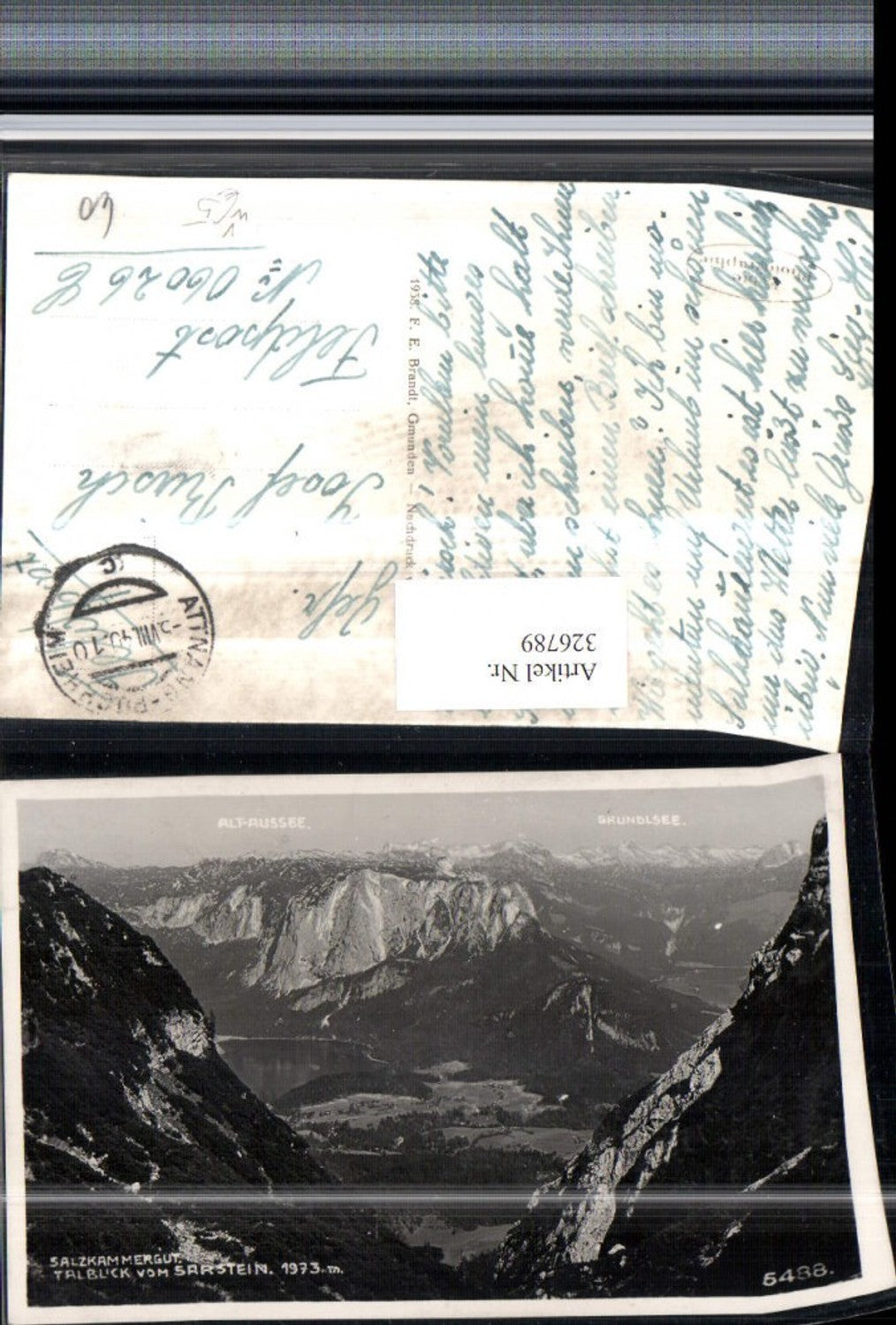 326789,Talblick vom Sarstein b. Bad Goisern Bergkulisse pub F. E. Brandt 5488