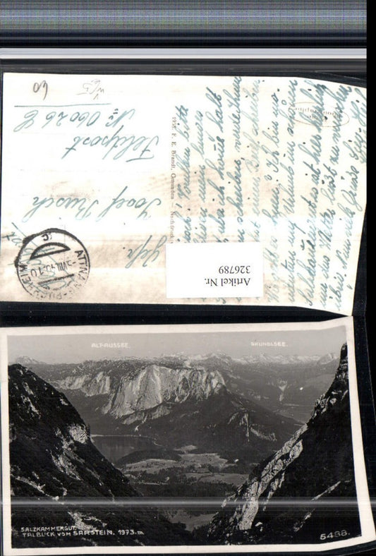 326789,Talblick vom Sarstein b. Bad Goisern Bergkulisse pub F. E. Brandt 5488