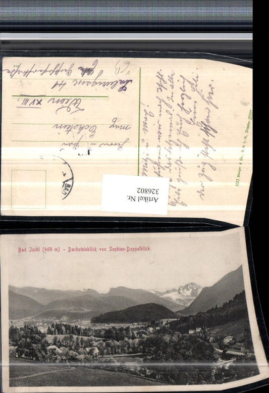 326802,Bad Ischl Dachsteinblick von Sophien-Doppelblick Bergkulisse pub Stengel & Co 37237