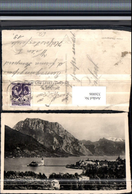 326806,Gmunden Schloss Ort Orth m. Traunstein Bergkulisse